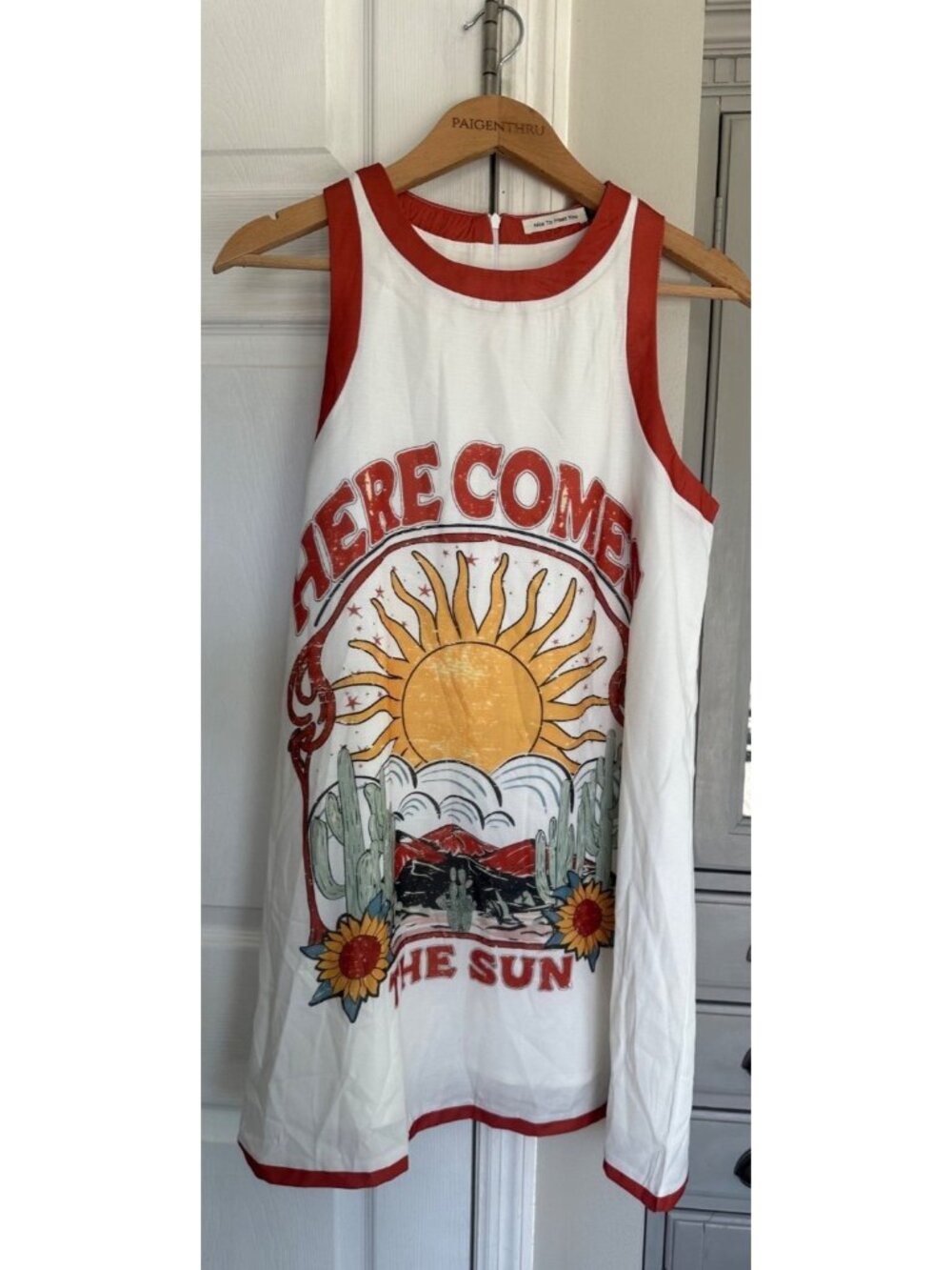 Nice to Meet You Boutique Womens M Here Comes The Sun Mini Tank Dress